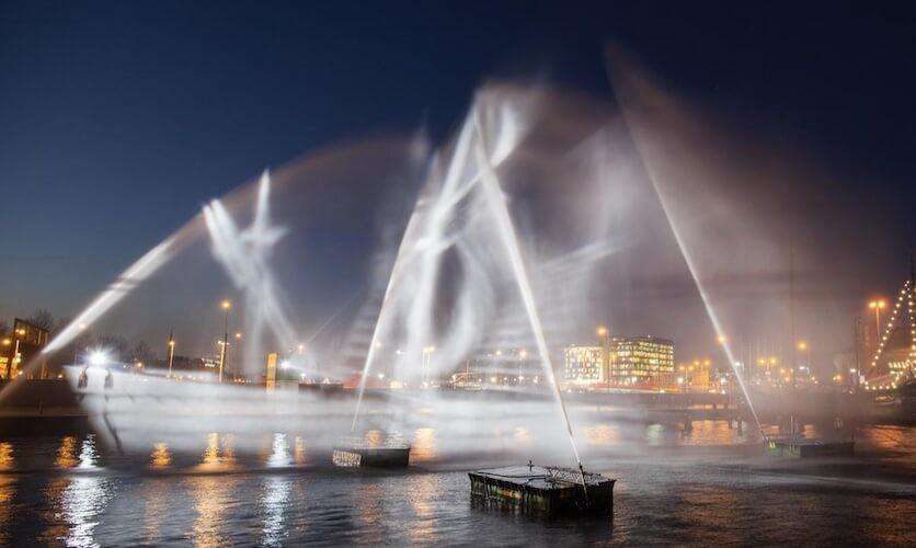 Kunstwerk Ghost ship-Lightfestival Amsterdam